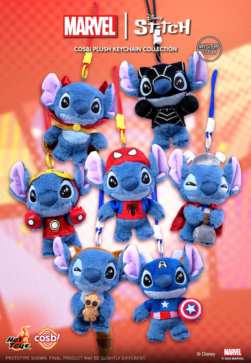 cosbi MARVEL×STITCH Hot Toys: Cosbi! - Marvel x Stitch Plush Series Blind Box (Single