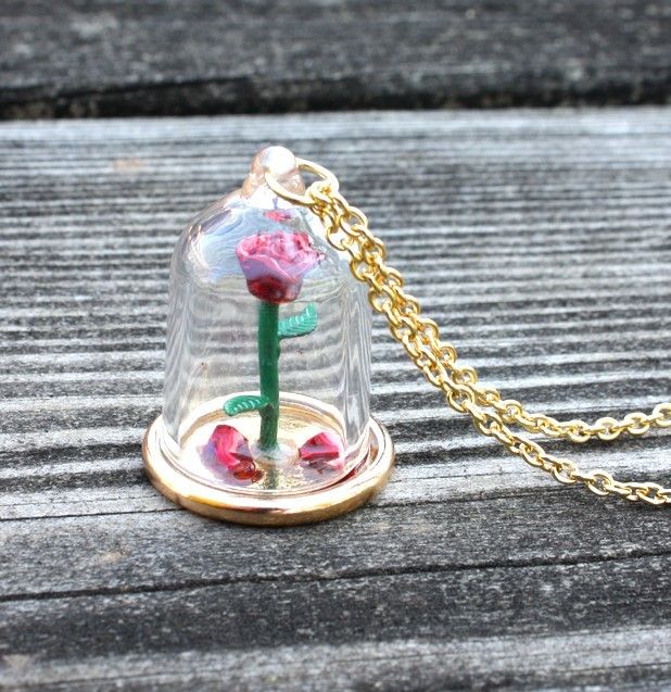 Beauty and the Beast - Enchanted Rose Necklace