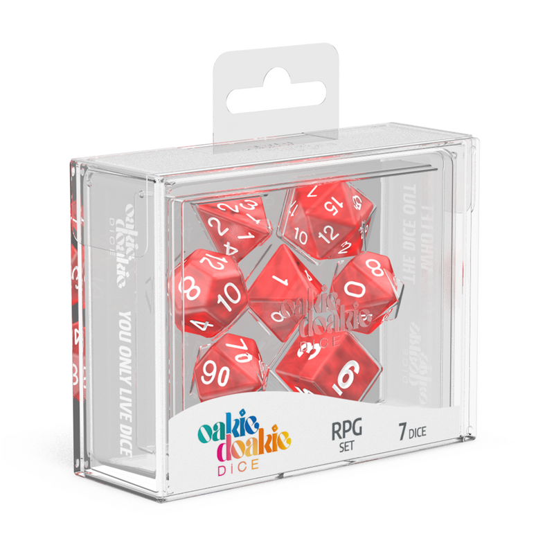 Oakie Doakie Dice RPG Set Marble - Red (7)