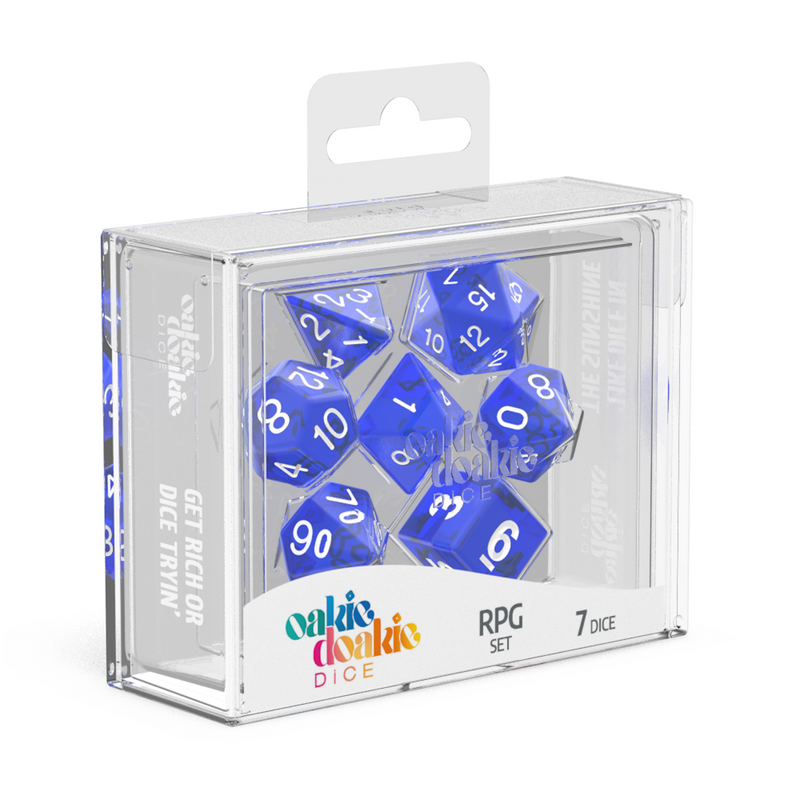 Oakie Doakie Dice RPG Set Translucent - Blue (7)