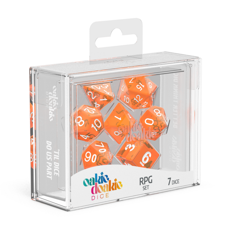 Oakie Doakie Dice RPG Set Translucent - Orange (7)