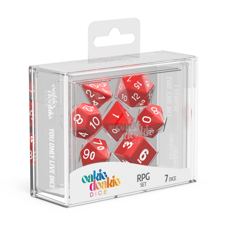 Oakie Doakie Dice RPG Set Solid - Red (7)