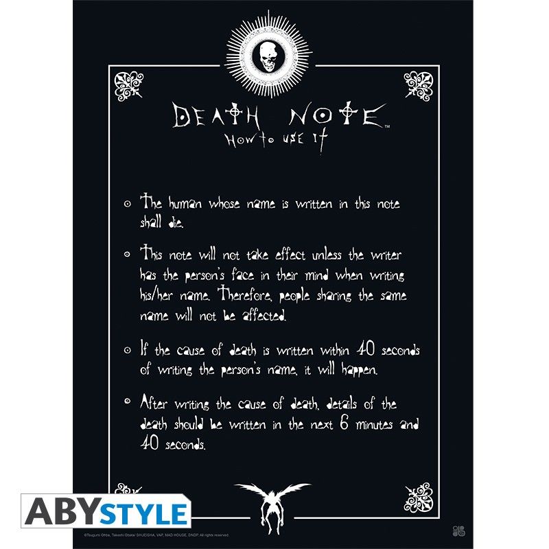 Death Note - Rules Poster (52 X 38 Cm)