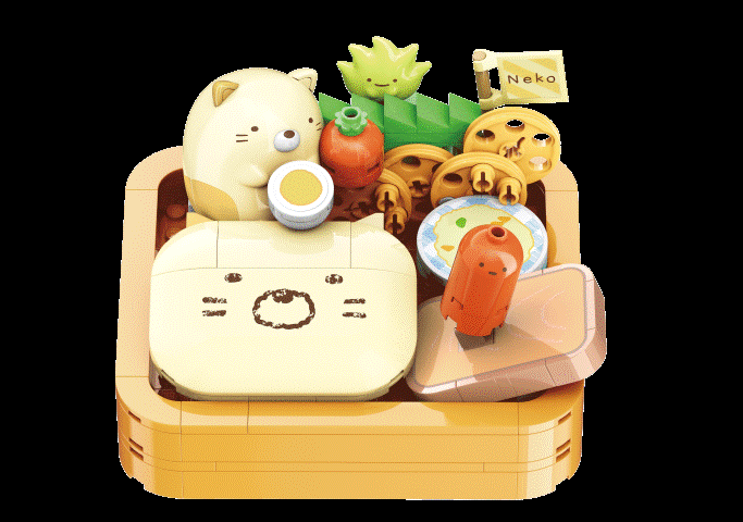 Keeppley: Sumikko Gurashi-  Neko Bento Brick Kit
