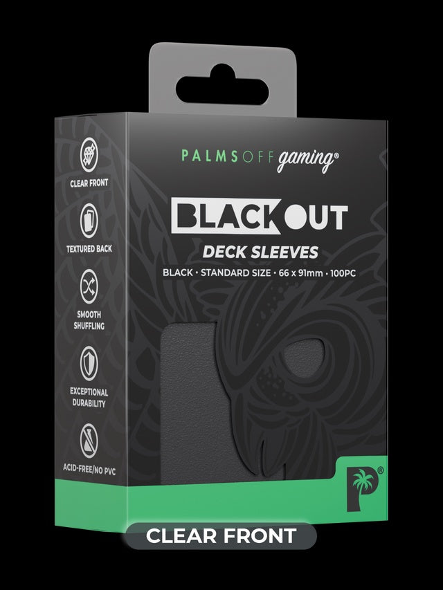 Palms Off: Blackout Deck Sleeves (100) Black (Clear Front)