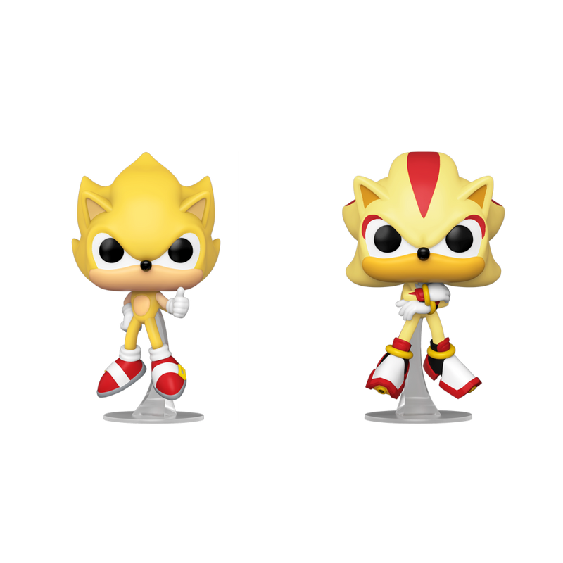 Sonic the Hedgehog - Super Sonic & Super Shadow (US Exclusive) Flocked Pop! Vinyl 2 Pack
