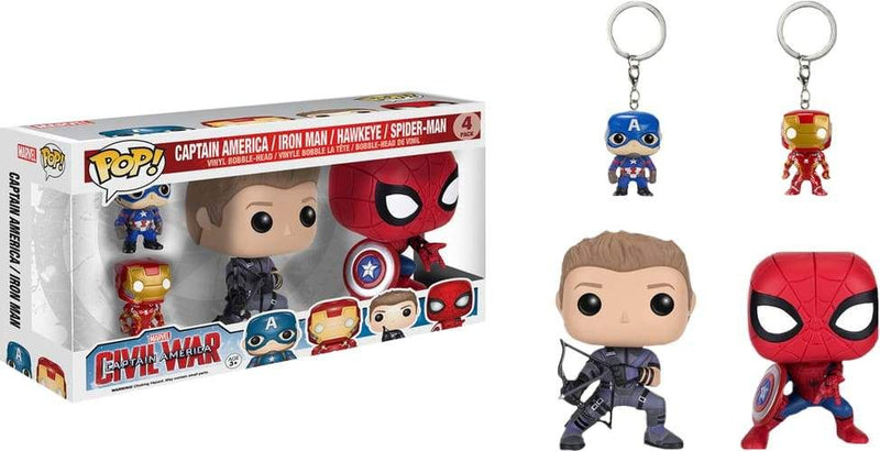 Image Captain America 3 - Pop! & Keychain 4Pk