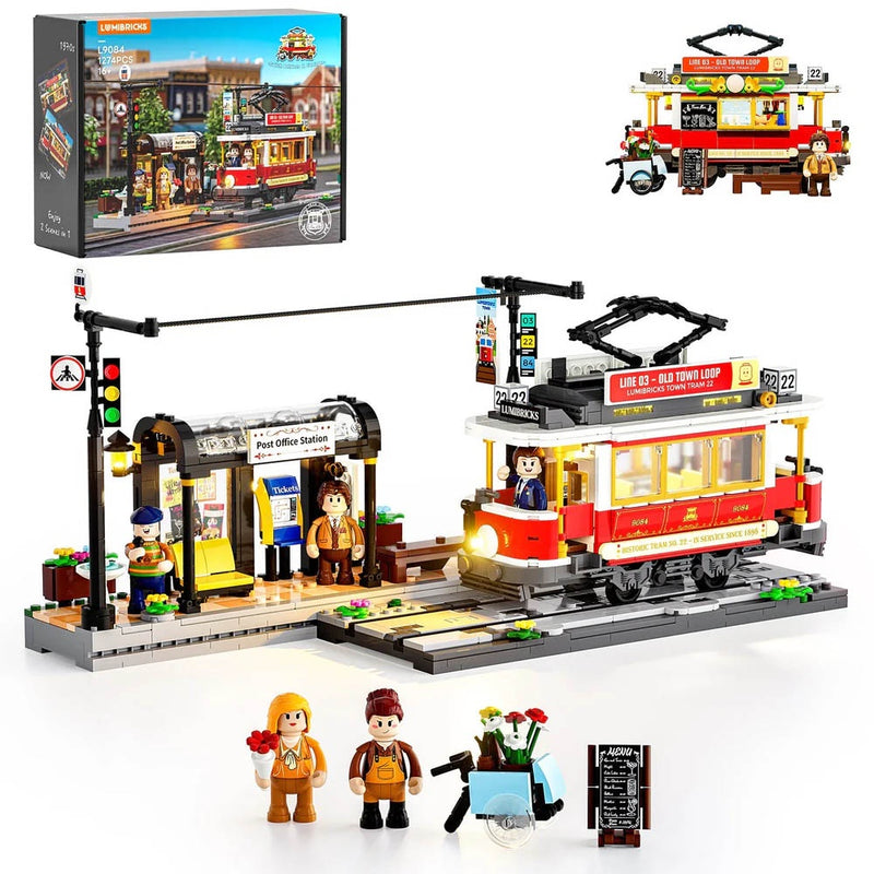 Lumibricks: Town Life - Heritage Tram and Station Brick Kit