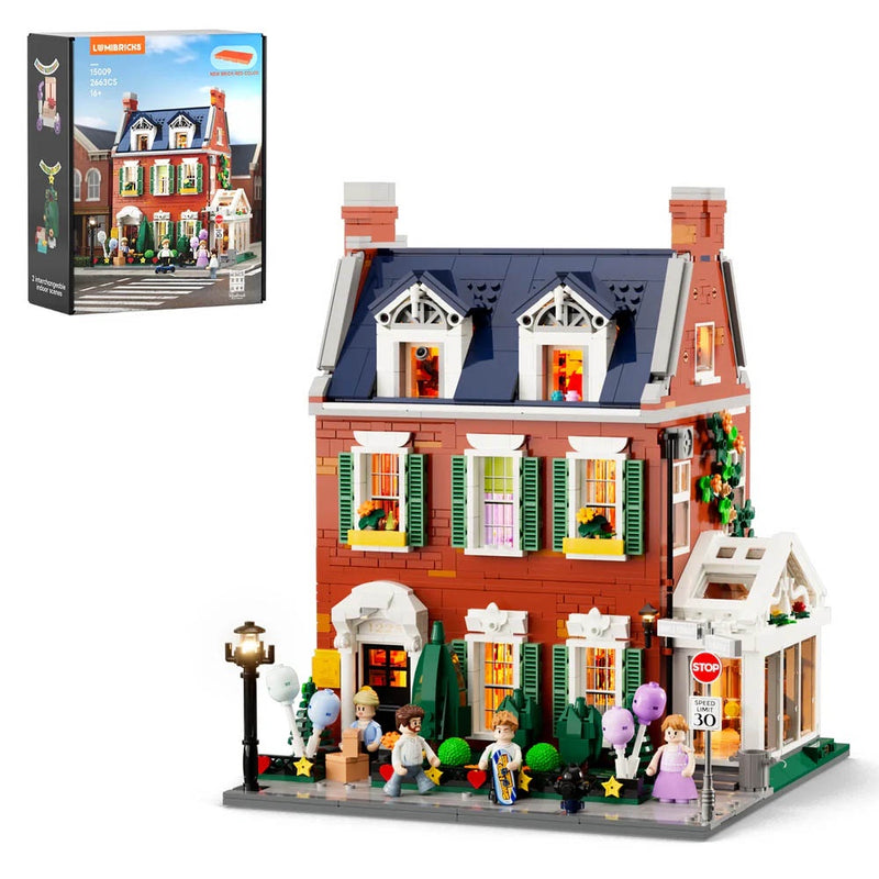 Lumibricks: Town Life - Redbrick Row House Brick Kit