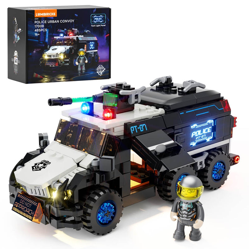 Lumibricks: Cyberpunk Neoncity - Police Urban Convoy Brick Kit