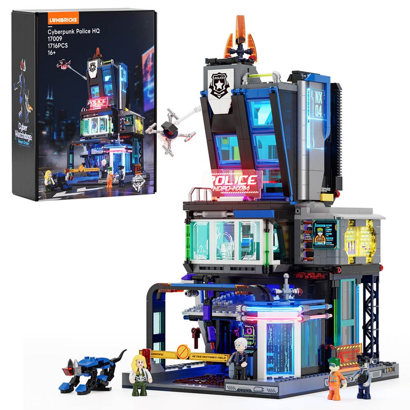 Lumibricks: Cyberpunk Neoncity - Cyberpunk Police HQ Brick Kit