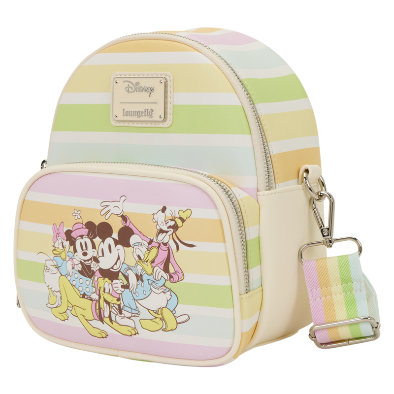 Disney - Mickey & Friends Rainbow Stripes Convertible Crossbody