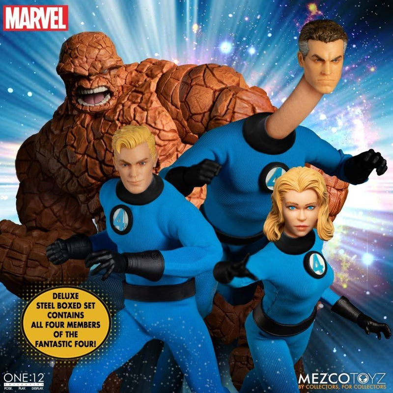 Action Figure Box Set Marvel Comics - Fantastic Four Deluxe Steel One:12 Action Figure Boxed ...