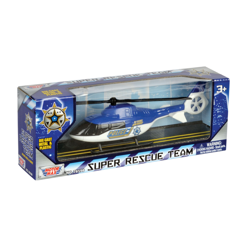 Super Rescue Team - 9.5 Inch Police Helicopter Die-Cast Vehicle