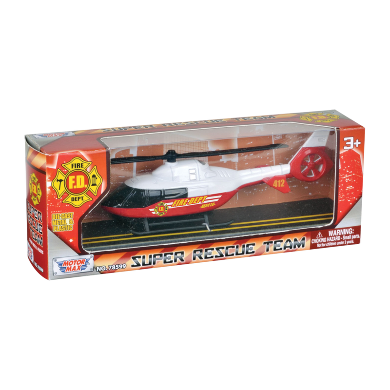 Super Rescue Team - 9.5 Inch Fire Helicopter Die-Cast Vehicle