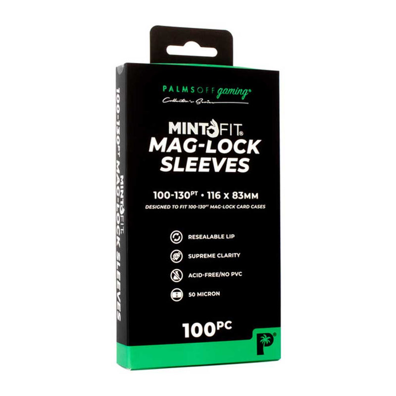 Palms Off Mint-Fit Mag-Lock Card Case Sleeves (100pt-130pt) - 100pc