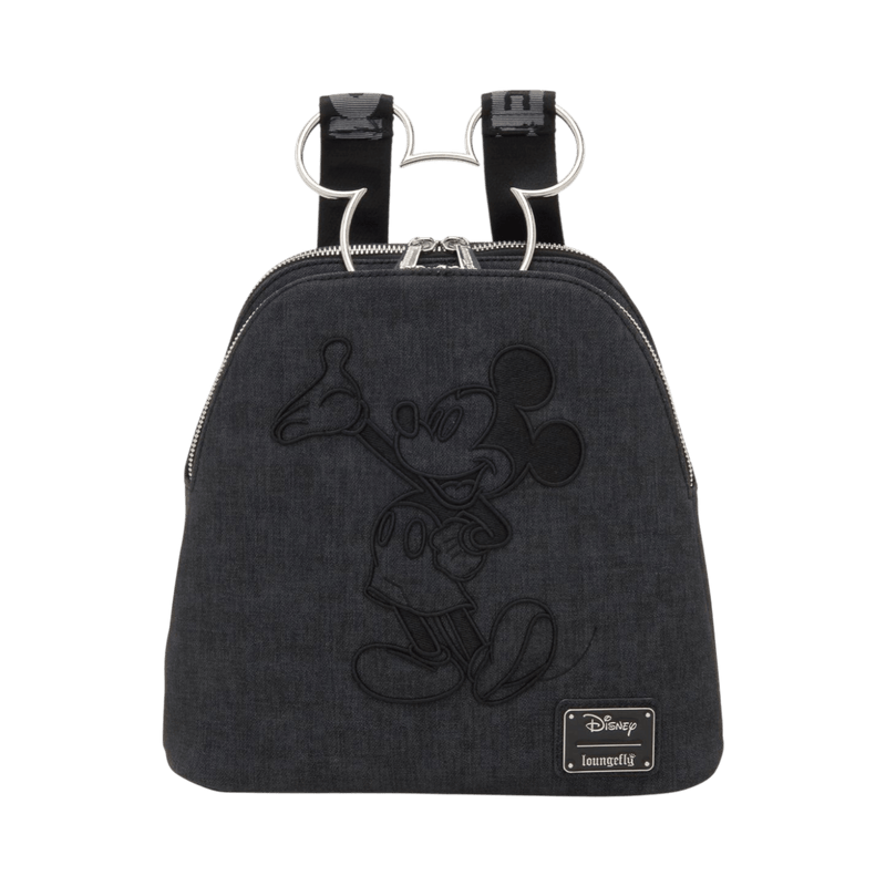 Mickey Mouse - Minimal Black Denim Pu Mini Backpack