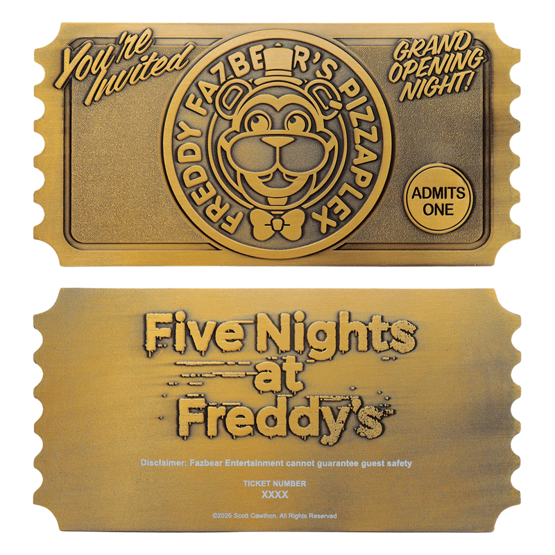 Five Nights at Freddy’s Limited Edition Pizzaplex Opening Night Ticket