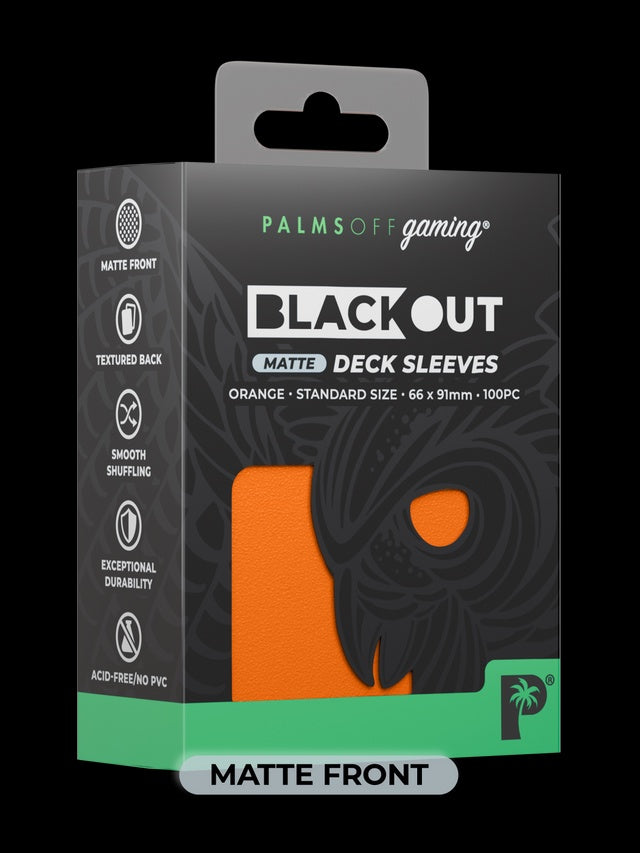 Palms Off Blackout Deck Sleeves (100) Orange Matte