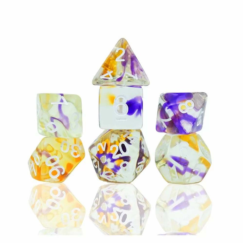 Sirius Dice – Violet Swirl Dice Set