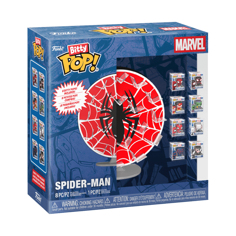 Marvel Comics - Spider-Man Bitty Pop! Display with 8 Bitty Pop! Bundle