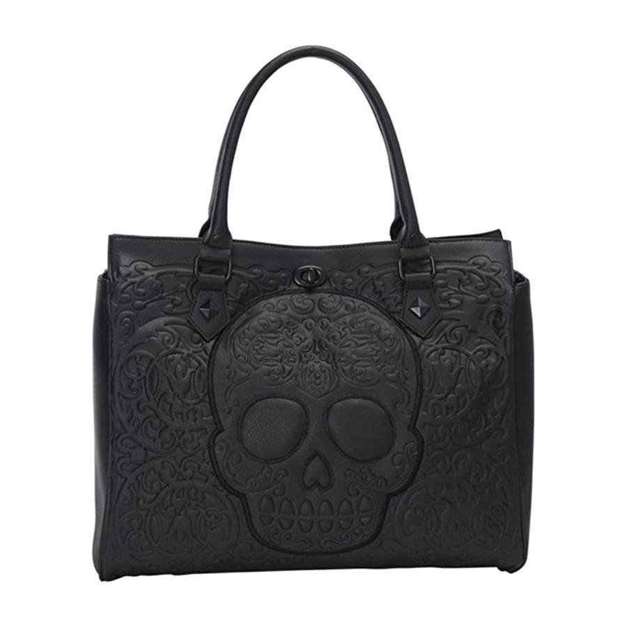 Skull Purses Zero Fuck Given Leather Bag Handbag V30 - Vascara