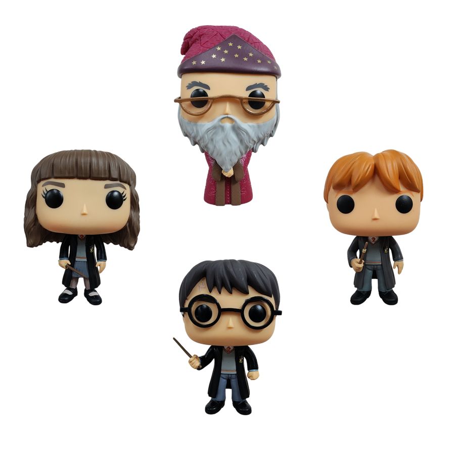 Harry Potter – Harry, Hermione, Ron and Dumbledore (US Exclusive) Pop!  Vinyl Figure 4 Pack – Pop Stop